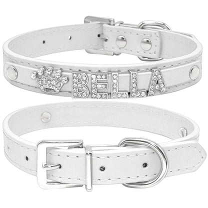 Colliers pour chiots en strass scintillants, personnalisés pour petits chiens, Chihuahua, collier personnalisé avec nom gratuit, breloques, accessoires pour animaux de compagnie