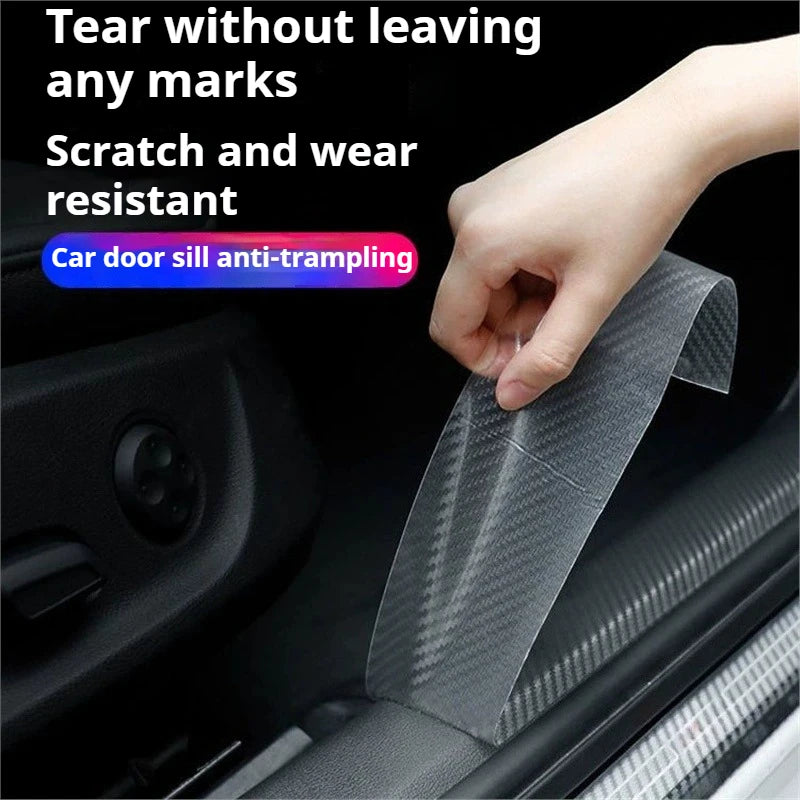 Film autocollant de protection pour seuil de voiture, anti-rayures, imperméable, noir mat, Nano autocollant pour carrosserie de voiture