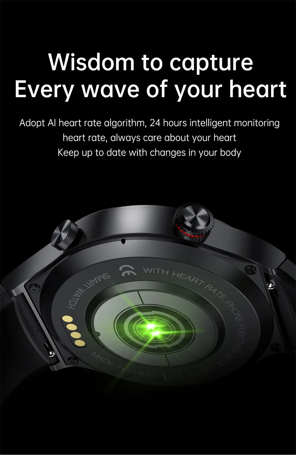 Montre Connectée Homme ChiBear – 1,28" GPS, ECG+PPG, Appel BT, Cardio, 100+ Sports