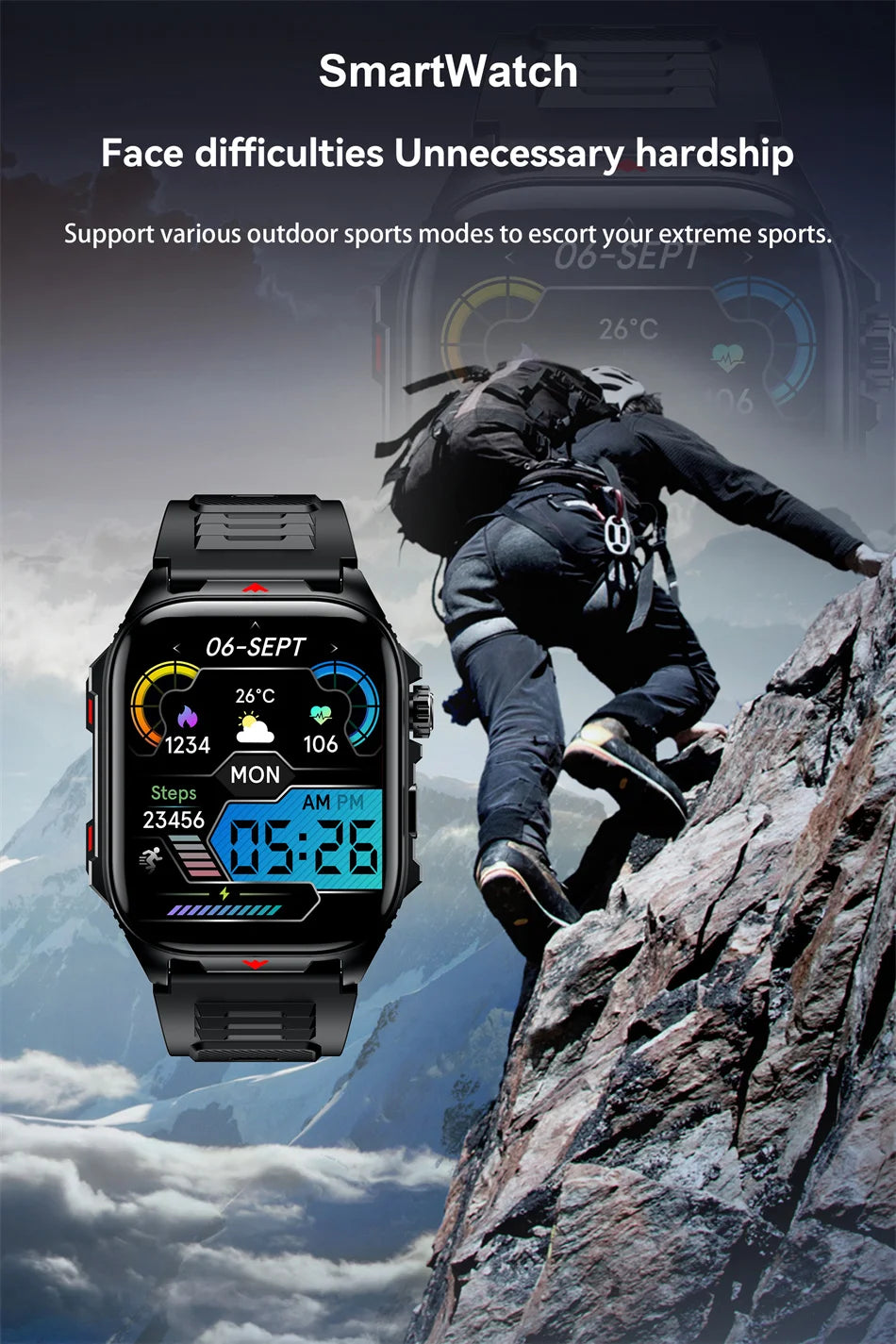 2025New GPS sport montre intelligente hommes 2.01 pouces 400 mAh batterie Fitness Tracker Bluetooth appel étanche nouvelle montre intelligente