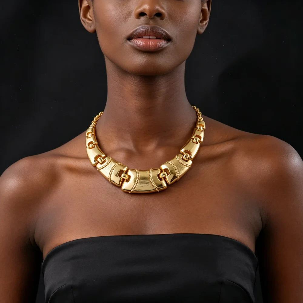 Ensemble de bijoux africains nigérians, collier, Bracelet, boucles d'oreilles, bagues, exagéré, élégant, luxe, pour dames, fête de mariage