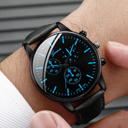 3 pièces/ensemble hommes montres d'affaires bracelet en cuir.