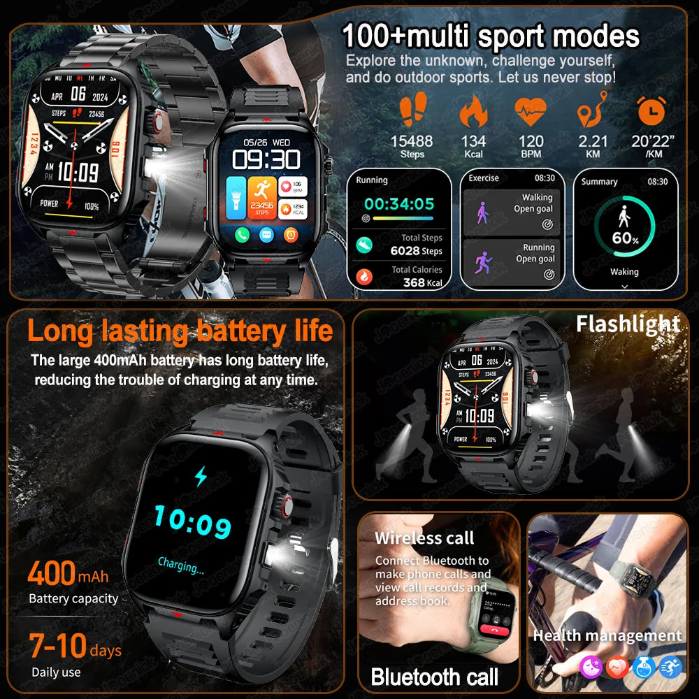 2025New GPS sport montre intelligente hommes 2.01 pouces 400 mAh batterie Fitness Tracker Bluetooth appel étanche nouvelle montre intelligente