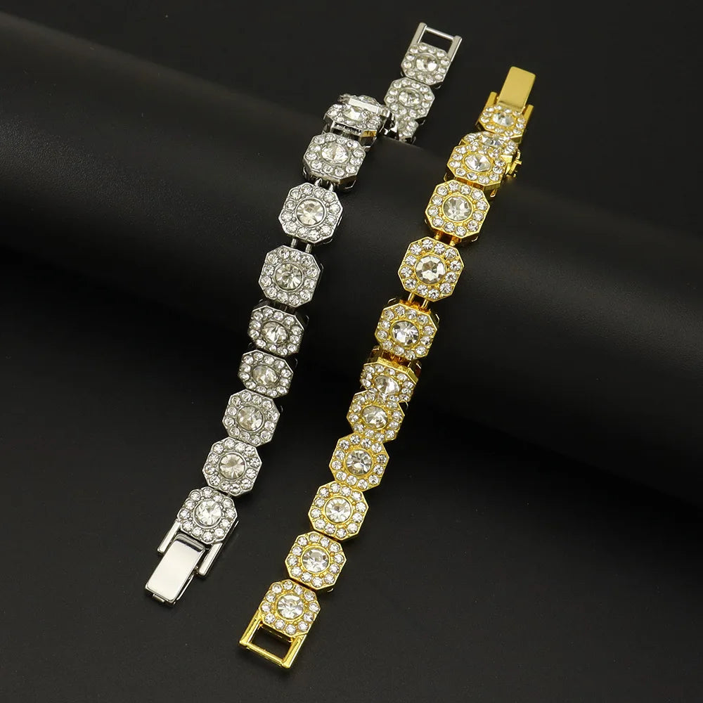 HNSP 13MM de large luxe plein Zircon glace Tennis main chaîne Bracelet pour hommes cadeau Hip Hop rue fête bijoux accessoires