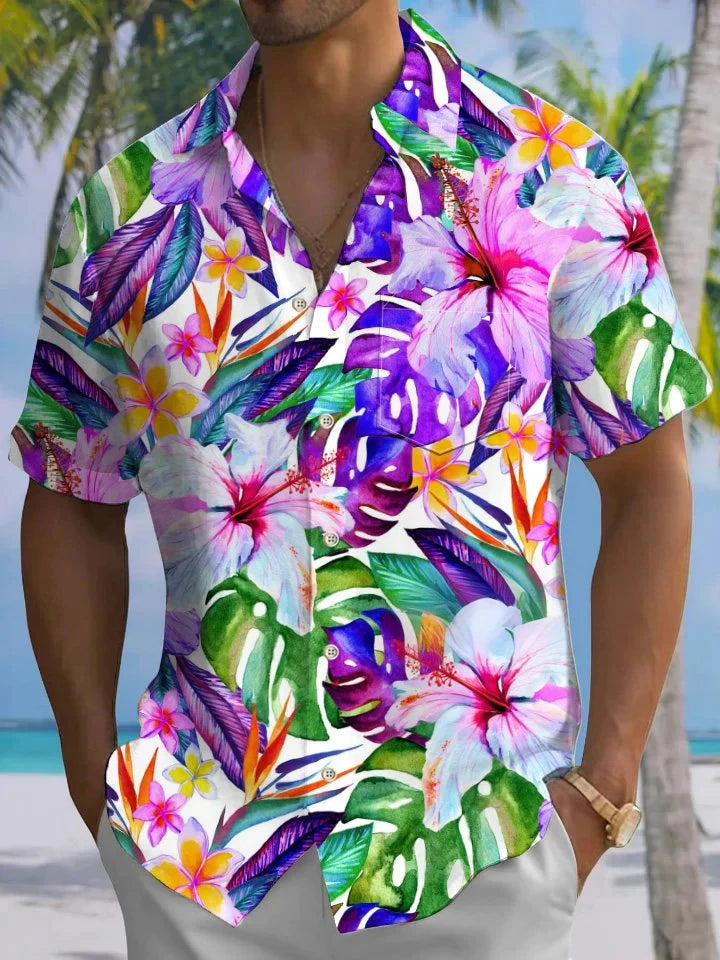 2025 chemise manches courtes florale. Plusieurs coloris disponible