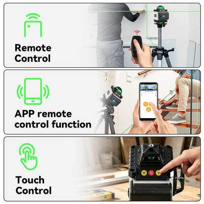 Niveau Laser 4D Professionnel HGLINE – 16 Lignes, Auto-nivellement 360°, Télécommande APP