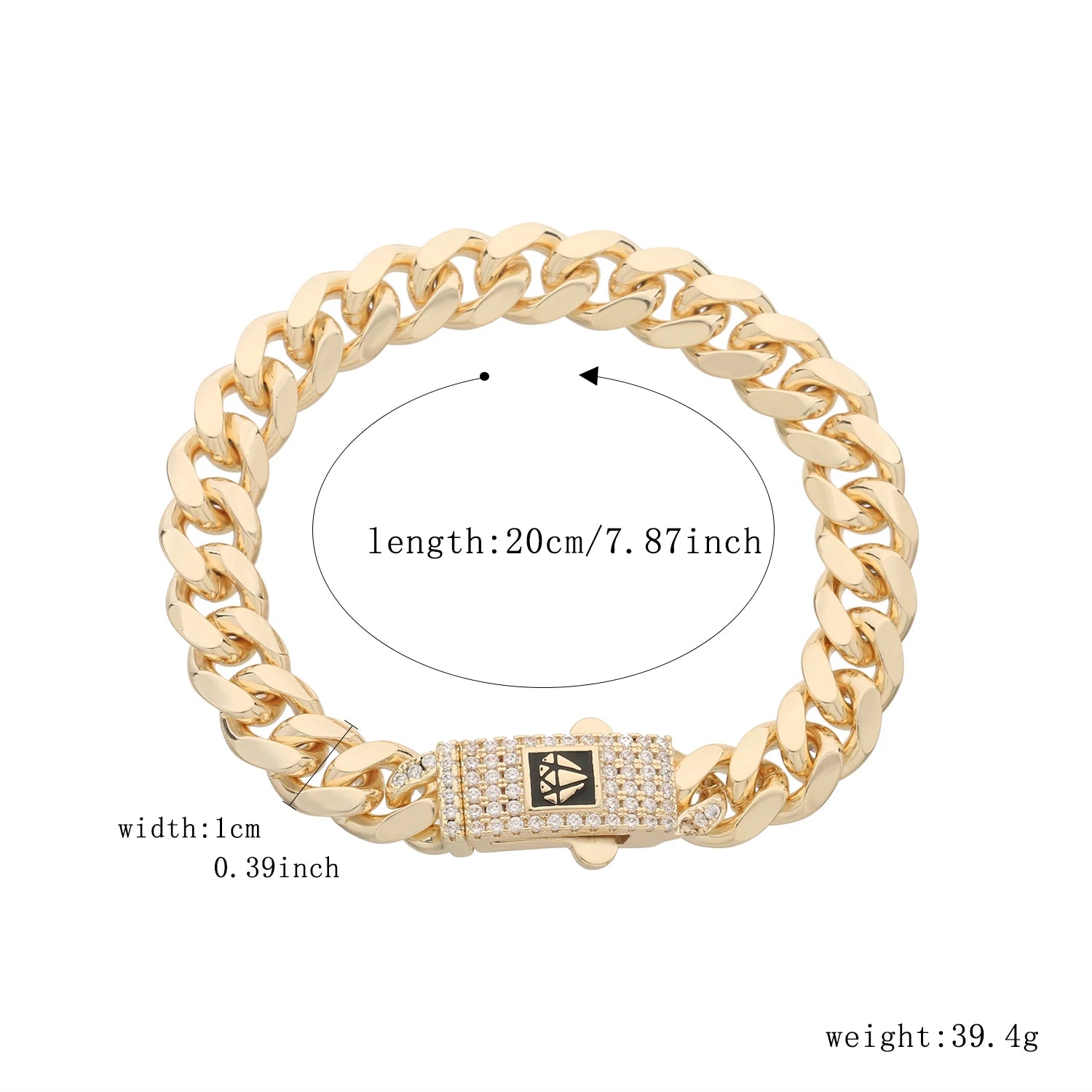 Bracelet de cheville de style Monaco hommes femmes, plaqué or 14 carats.