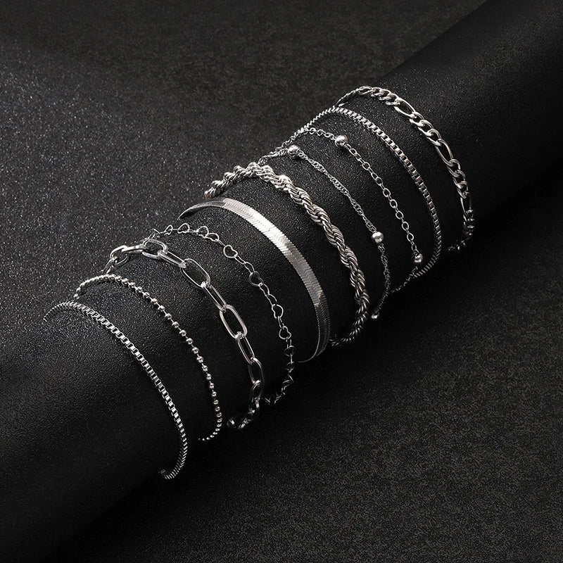 Lot de 10 bracelets dorés bohème