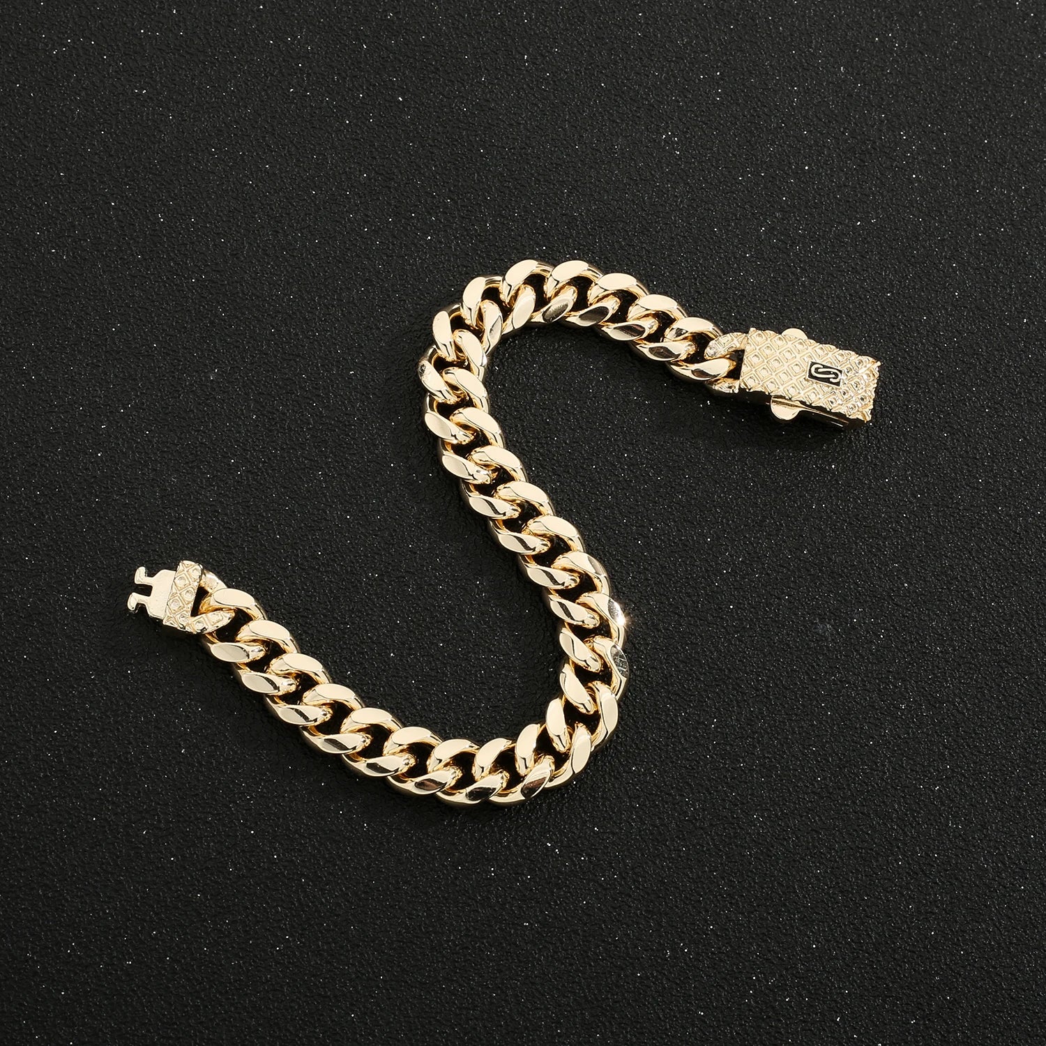 Bracelet de cheville de style Monaco hommes femmes, plaqué or 14 carats.