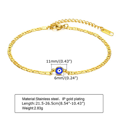 Bracelet de cheville à disque pour femmes, acier inoxydable réglable.