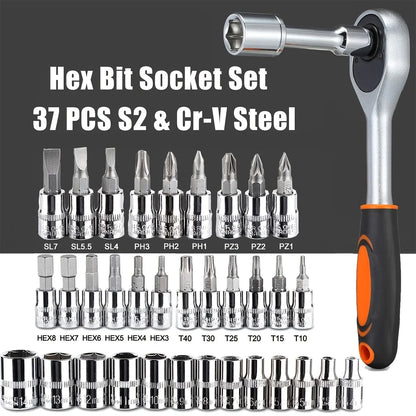Kit d'Outils Professionnel 46 Pièces – Coffret à Cliquet pour Entretien Auto & Bricolage