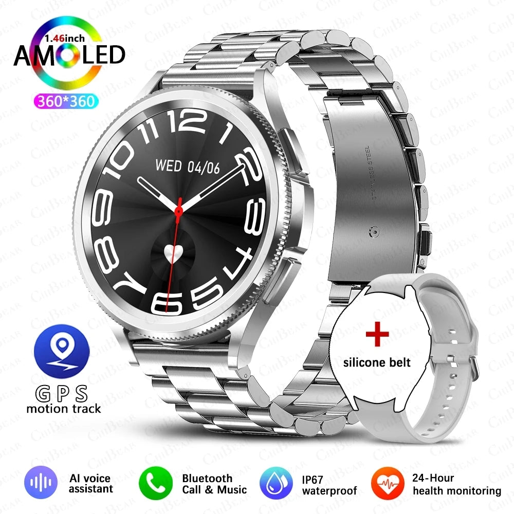 Montre intelligente connectée hommes 1.46 pouces GPS sport Fitness Tracker horloge fréquence  femmes