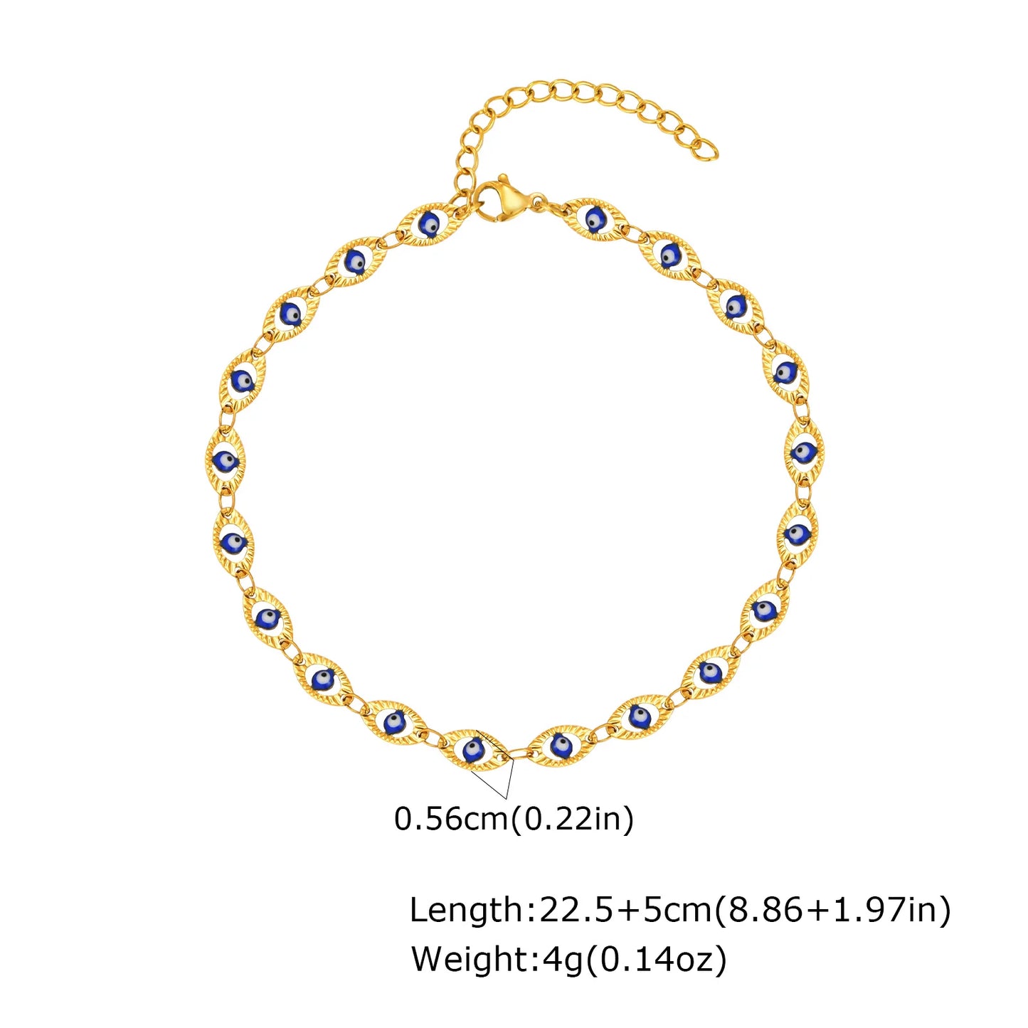 Bracelet de cheville à disque pour femmes, acier inoxydable réglable.