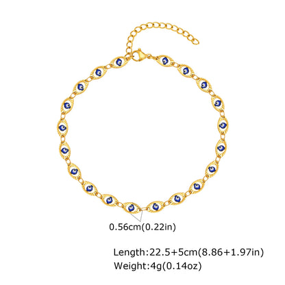 Bracelet de cheville à disque pour femmes, acier inoxydable réglable.