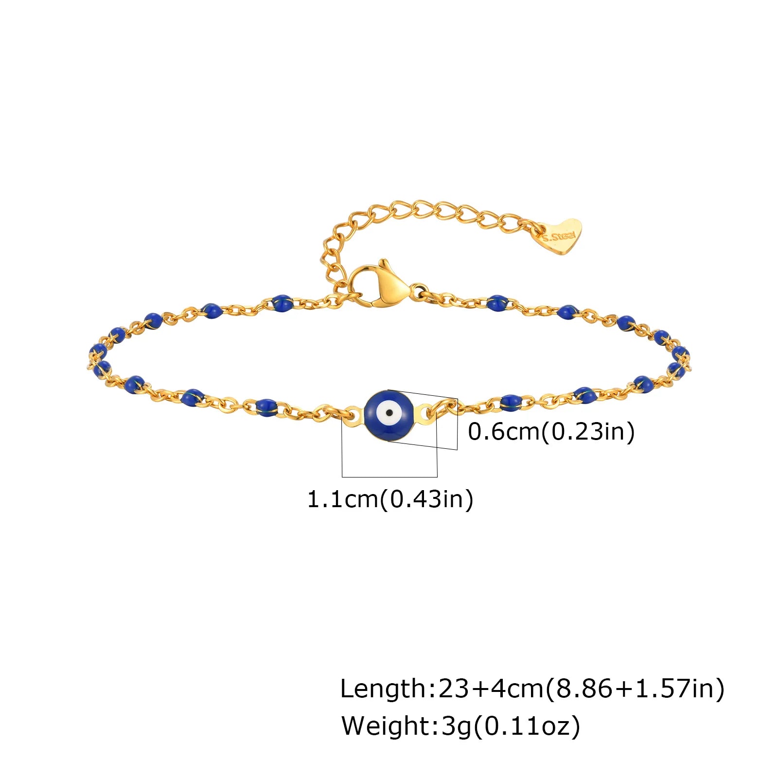Bracelet de cheville à disque pour femmes, acier inoxydable réglable.