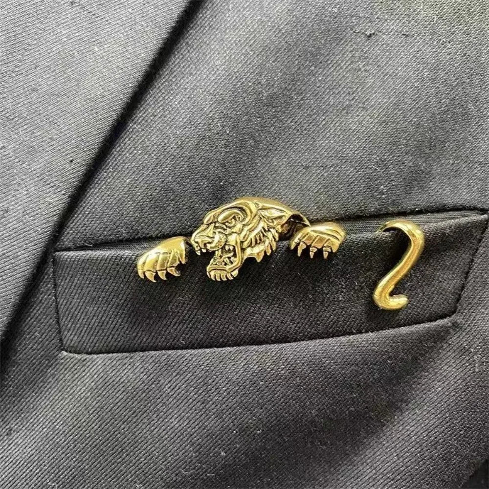 Broche animale rétro — crocodile, tigre & pieuvre