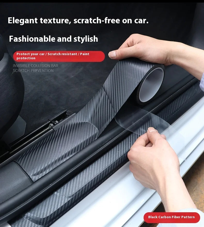 Film autocollant de protection pour seuil de voiture, anti-rayures, imperméable, noir mat, Nano autocollant pour carrosserie de voiture