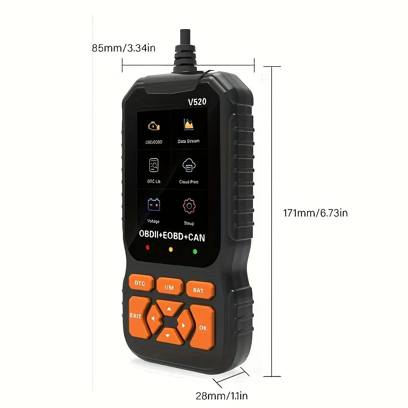 Valise Diagnostic Auto V520 OBD2/EOBD — Lecture & Effacement Codes Erreur, Testeur Batterie