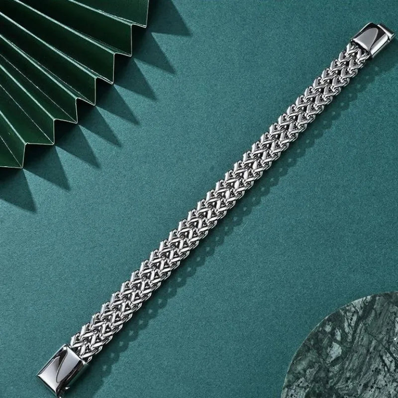 Bracelet en acier inoxydable pour hommes, bijoux avec serrures cachées, taille 19/21/23CM