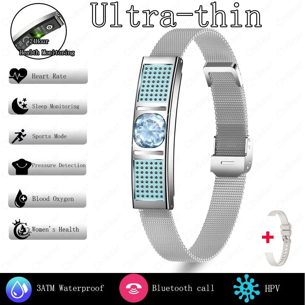 Nouvelle Montre Connectée Ultra-Mince 5,8 mm 2026 pour Femme, Plus de 100 Modes Sportifs.
