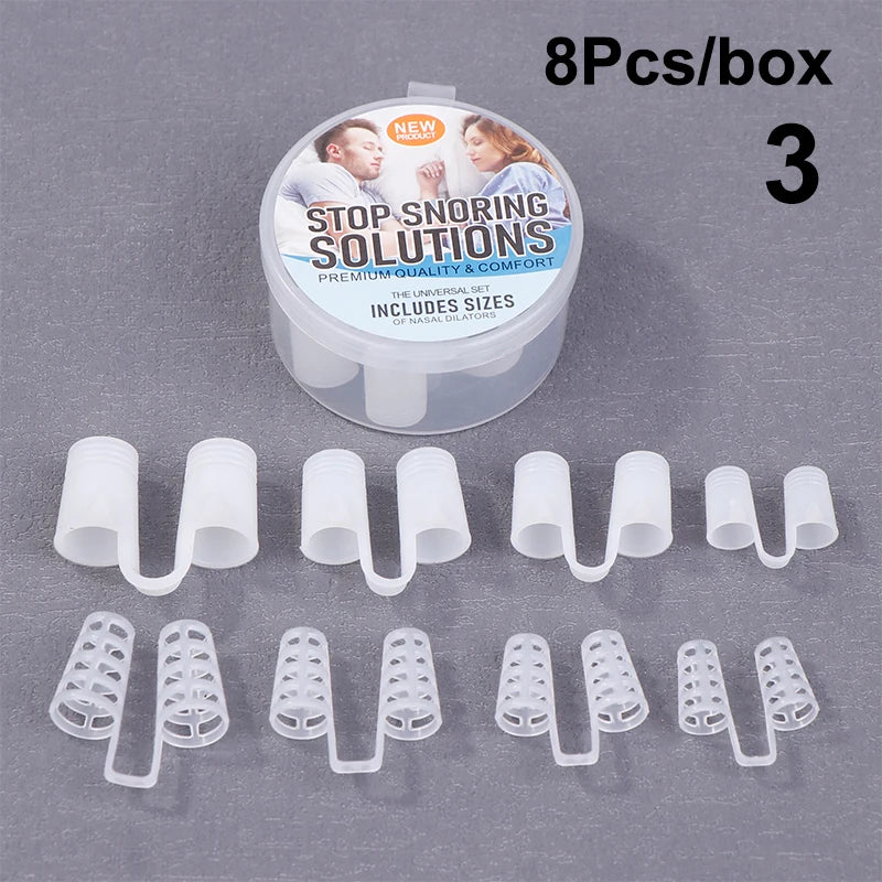 1 4/8 pièces Silicone Anti ronflement dilatateurs nasaux d'aide à l'apnée ronflement pince-nez nez