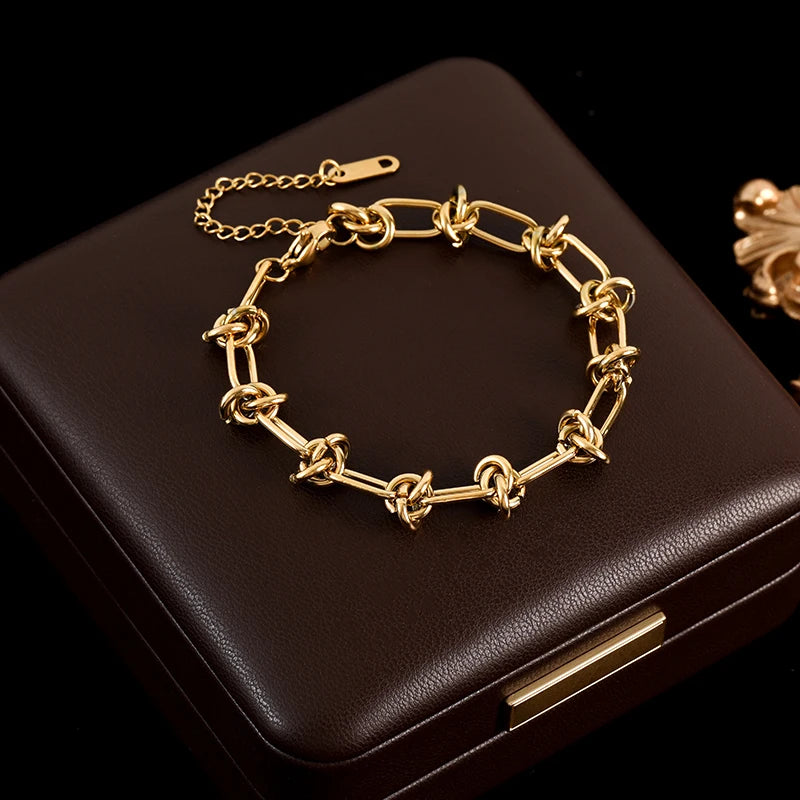 Bracelet acier inoxydable pour femmes couleur or