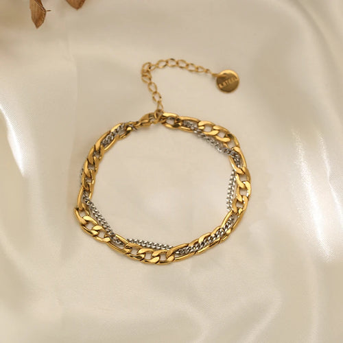 Bracelet jonc en acier inoxydable 316L couleur or. Ne bouge pas avec le temps.