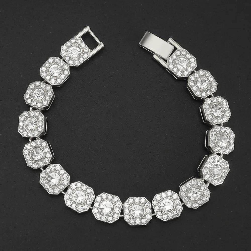 HNSP 13MM de large luxe plein Zircon glace Tennis main chaîne Bracelet pour hommes cadeau Hip Hop rue fête bijoux accessoires