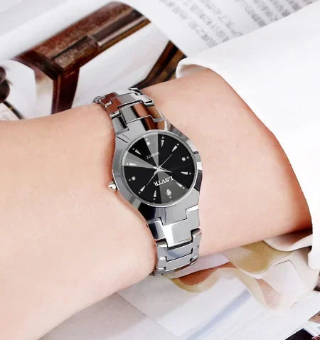 2 pièces Couples cadran coupe montre à Quartz affaires mode analogique calendrier montre-bracelet saint valentin cadeau pour hommes femmes Date montre