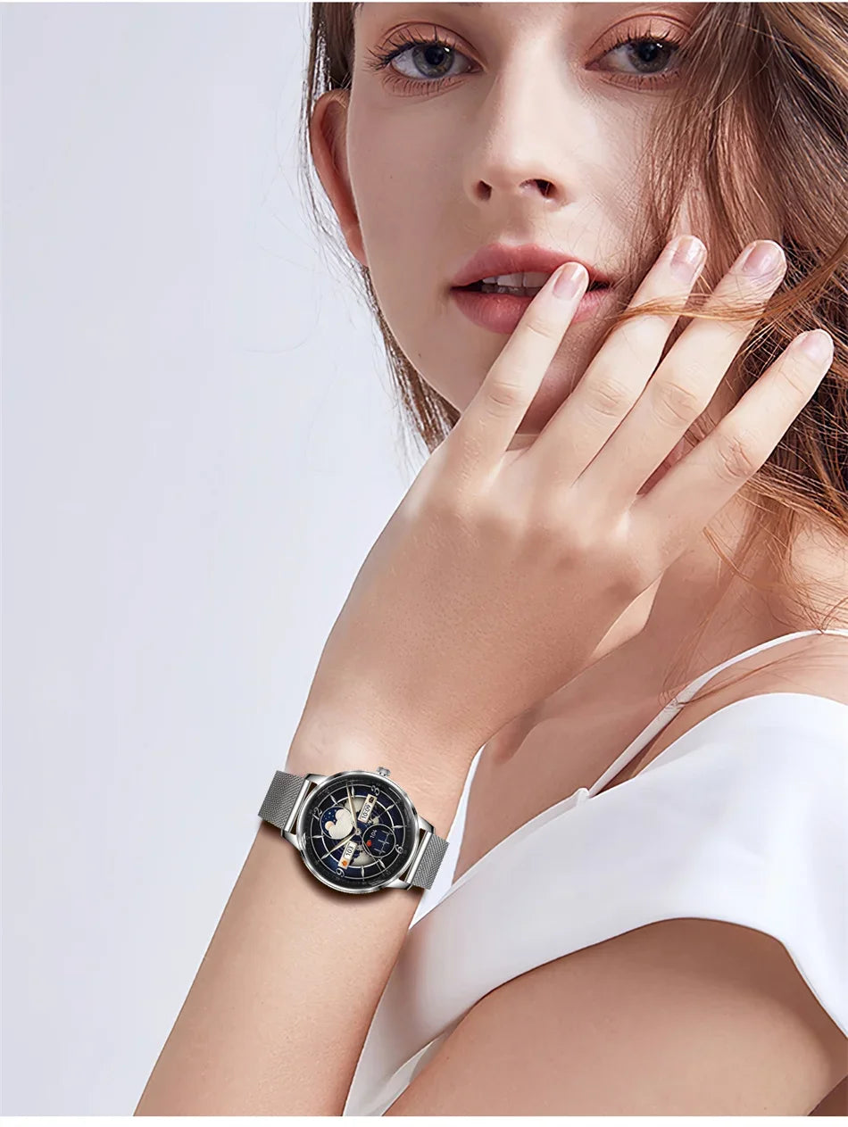 Nouvelle Montre Connectée Ultra-Mince 2026 pour Femme avec Suivi de Santé, Appel Bluetooth, Fréquence Cardiaque, Oxygène Sanguin et Modes Sportifs