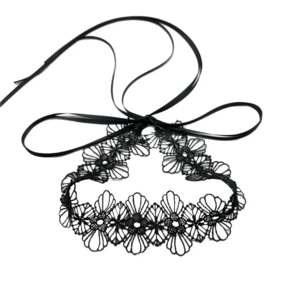 Collier ras du cou sexy en dentelle noire avec nœud pour femme, style gothique, collier doux avec sangle à nœud.