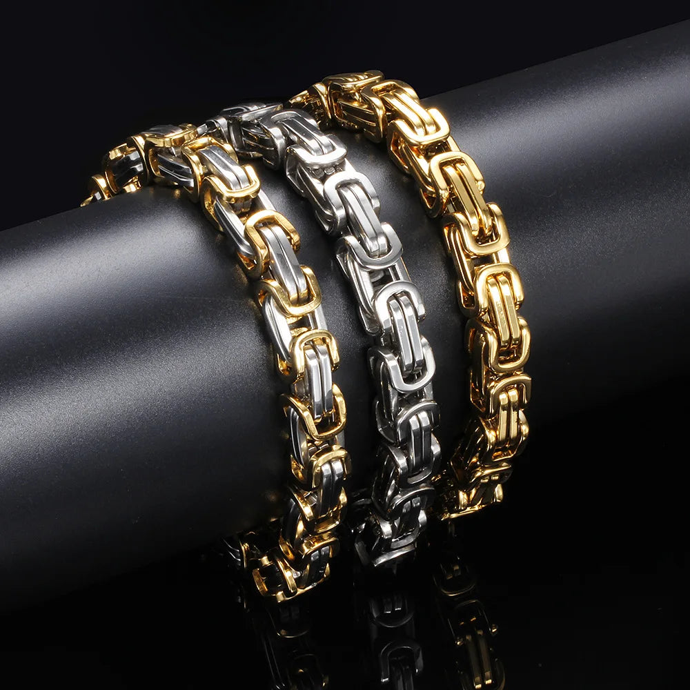 Bracelet chaîne de moto en acier inoxydable HNSP 8MM pour hommes, style streetwear, accessoires de bijoux pour hommes robustes