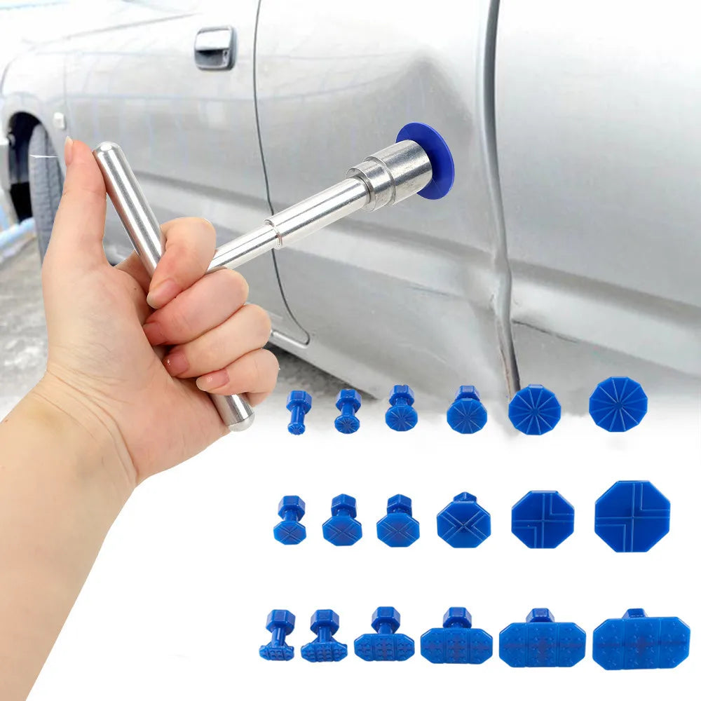 Kit Extracteur de Bosses Sans Peinture – 18 Languettes de Colle, Poignée en T