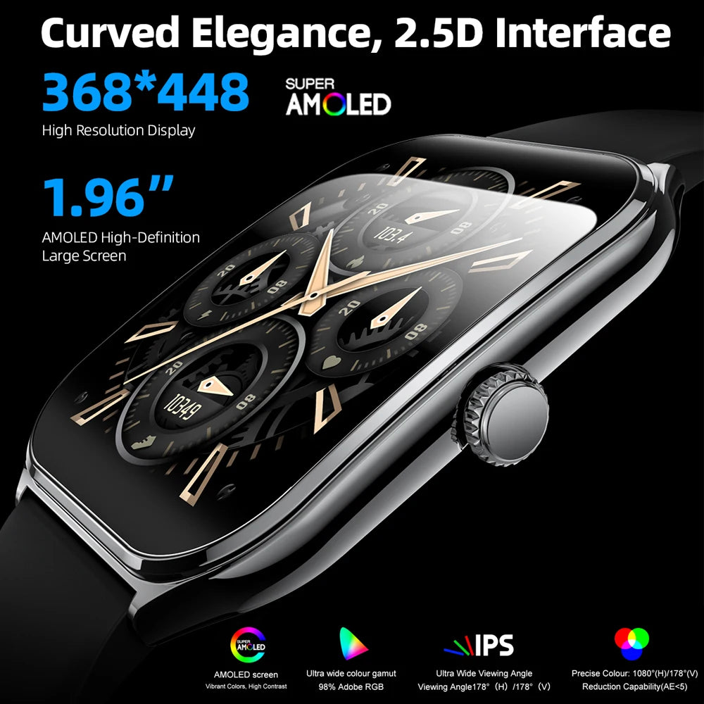Montre Connectée Ultra-Fine Jooeniok MT61 – 1,96" AMOLED, Appel Bluetooth, Cardio, Sport