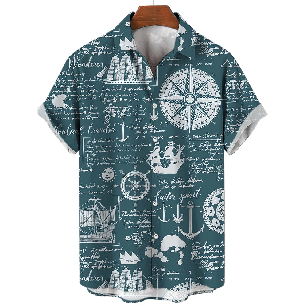 Chemise Hawaïenne Homme | Imprimée 3D Nautique | S à 5XL