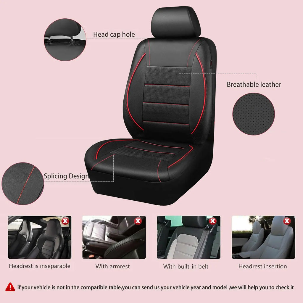 Housse Siège Auto Universelle en Cuir — Kit 9 Pièces pour 5 Places