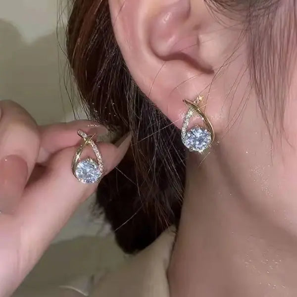 Boucles d'oreilles feuilles zircon