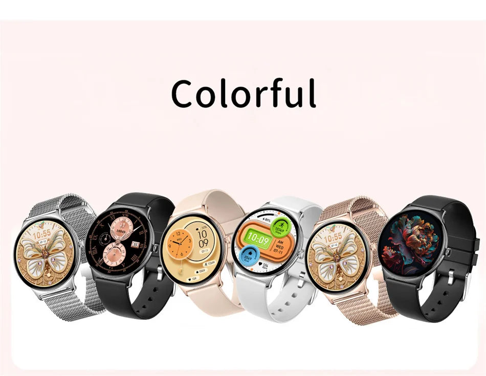 Montre Connectée Femme Jooeniok V89 Ultra-Mince 7,9 mm – 1,43" AMOLED, Appel BT, 100+ Sports