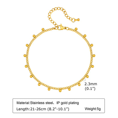 Bracelet de cheville à disque pour femmes, acier inoxydable réglable.