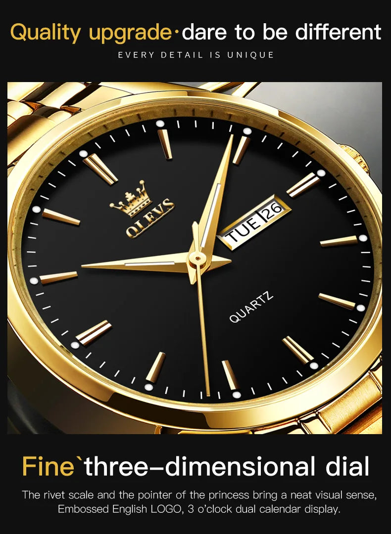 Montre Homme OLEVS— Acier Inoxydable,Waterproof 3ATM
