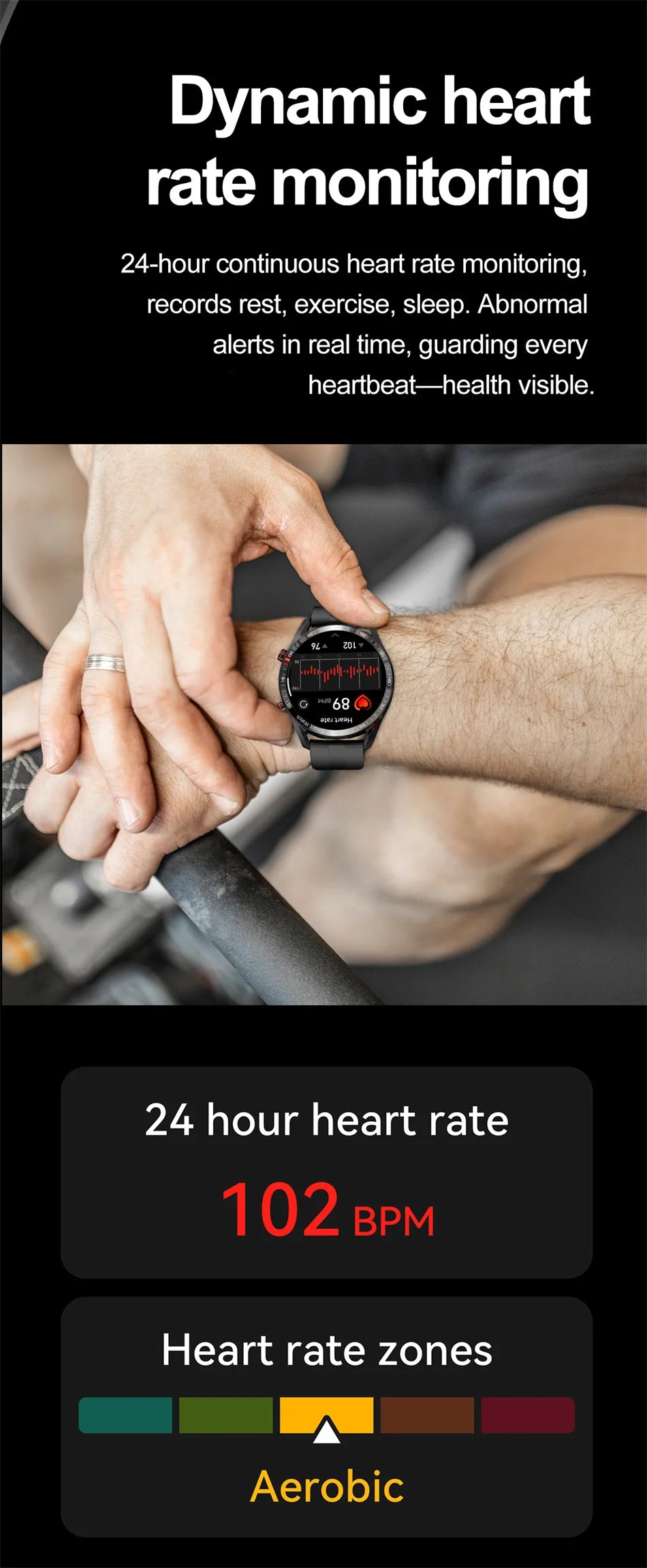 Montre Connectée Homme Femme ChiBear GT – 1,53" Appel Bluetooth, Cardio, SpO2, Sport