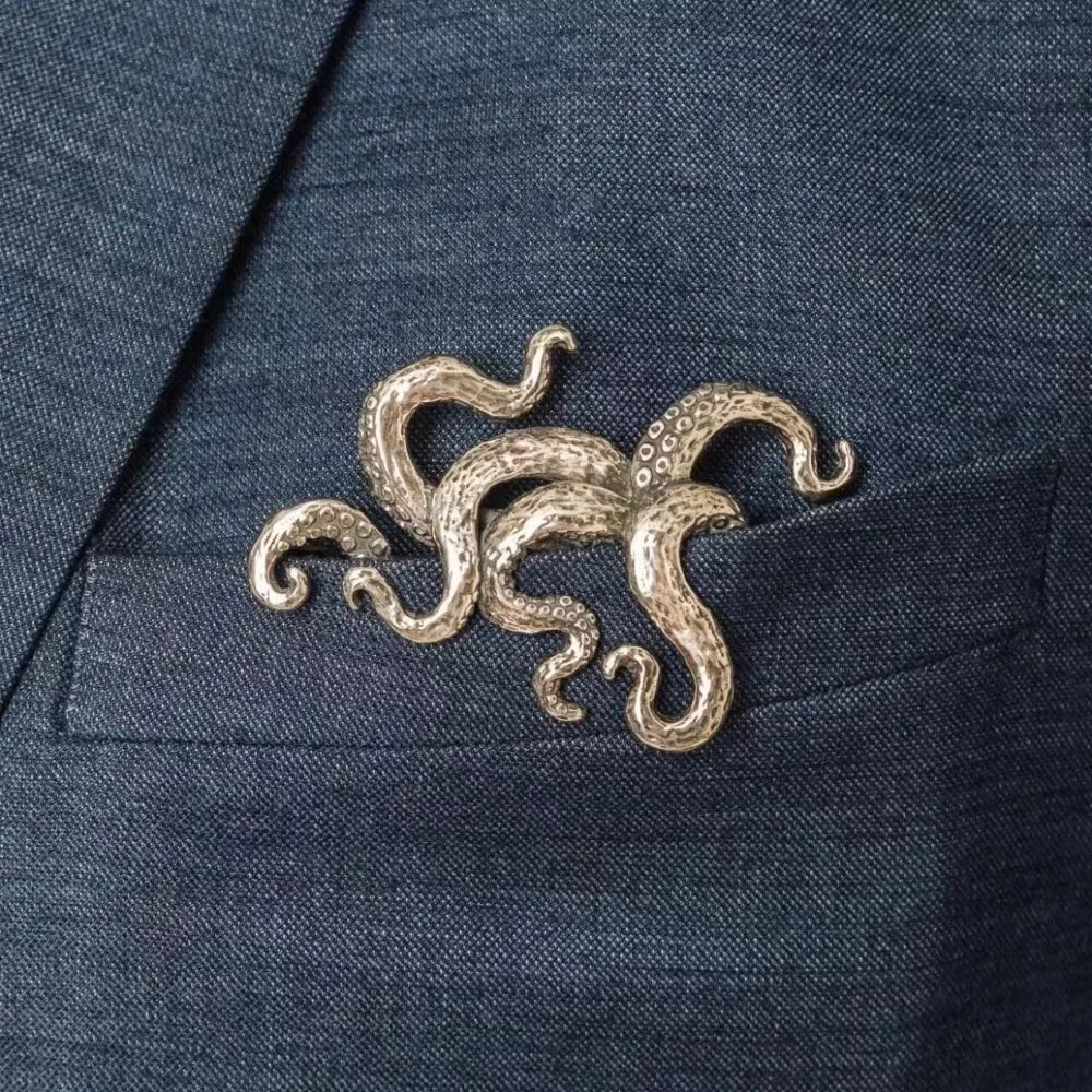 Broche animale rétro — crocodile, tigre & pieuvre
