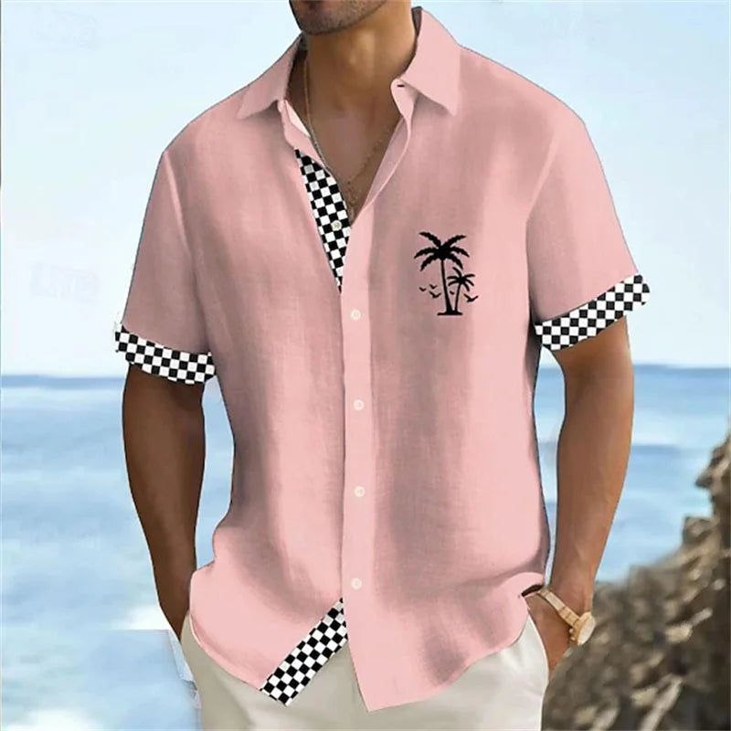 Chemise hawaïenne à motif rayé dégradé