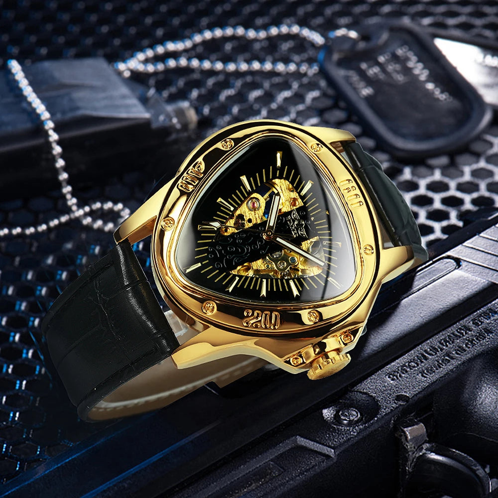 Montre Mécanique Automatique Homme – Style Militaire, Bracelet Acier ou Cuir