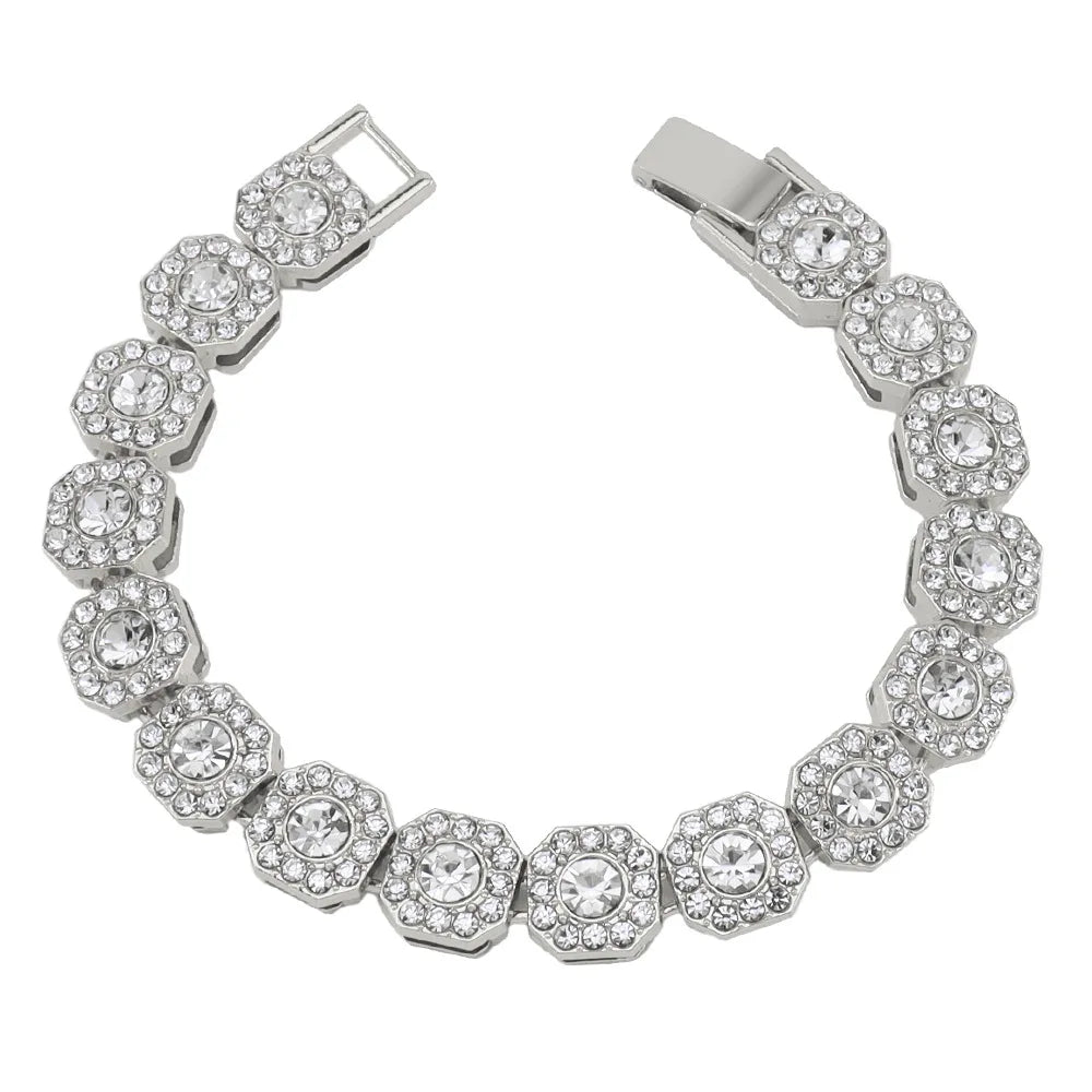 HNSP 13MM de large luxe plein Zircon glace Tennis main chaîne Bracelet pour hommes cadeau Hip Hop rue fête bijoux accessoires