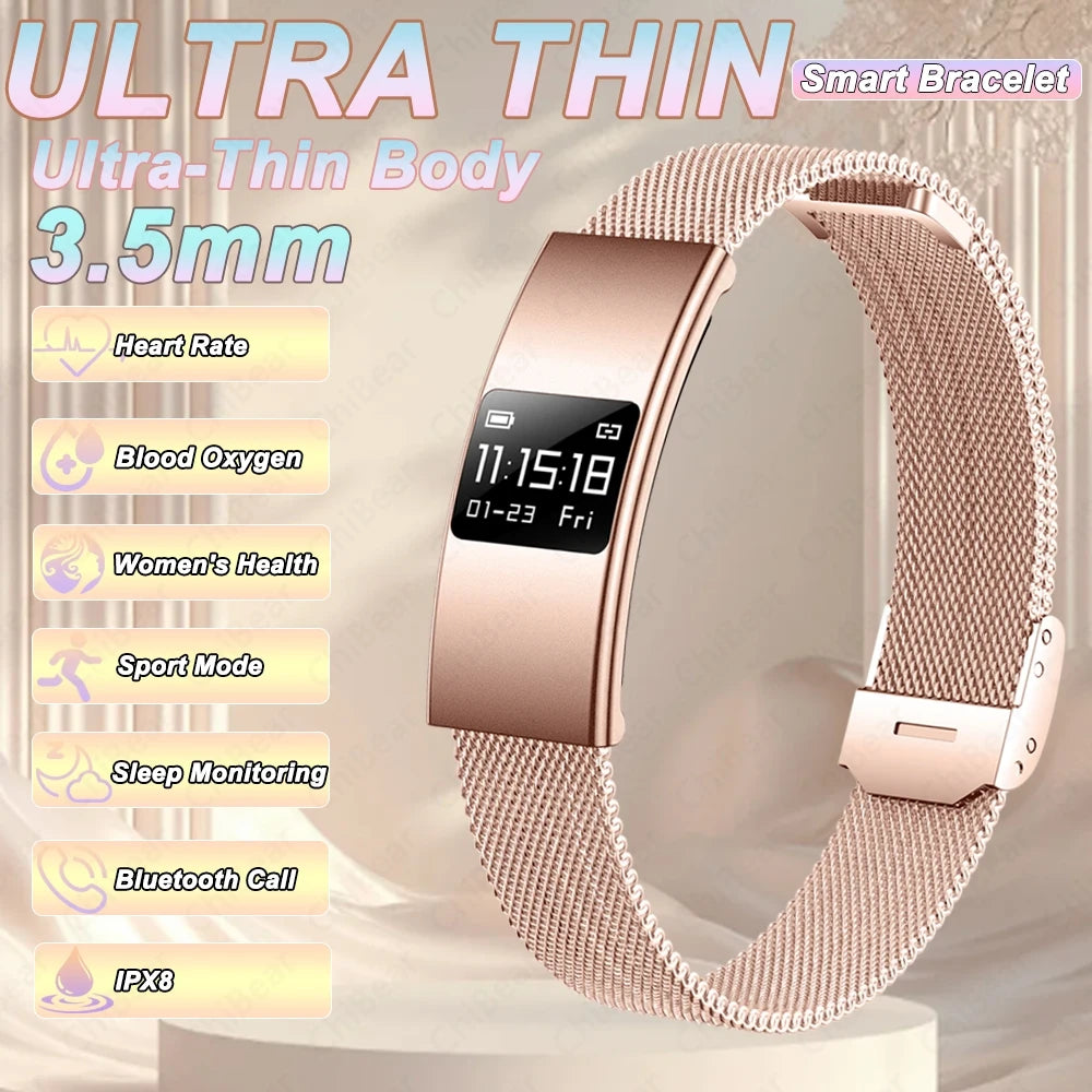 Nouveau modèle 2026 – Bracelet intelligent ultra-fin 3,5 mm avec suivi scientifique du sommeil et surveillance de la santé 24h/24 pour femmes