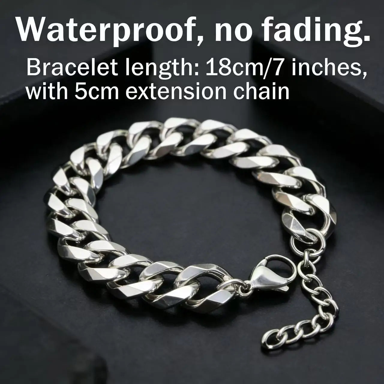 Bracelet chaîne cubaine en acier inoxydable épais HNSP 3MM-15MM pour hommes, bijou de main, accessoire de style punk urbain