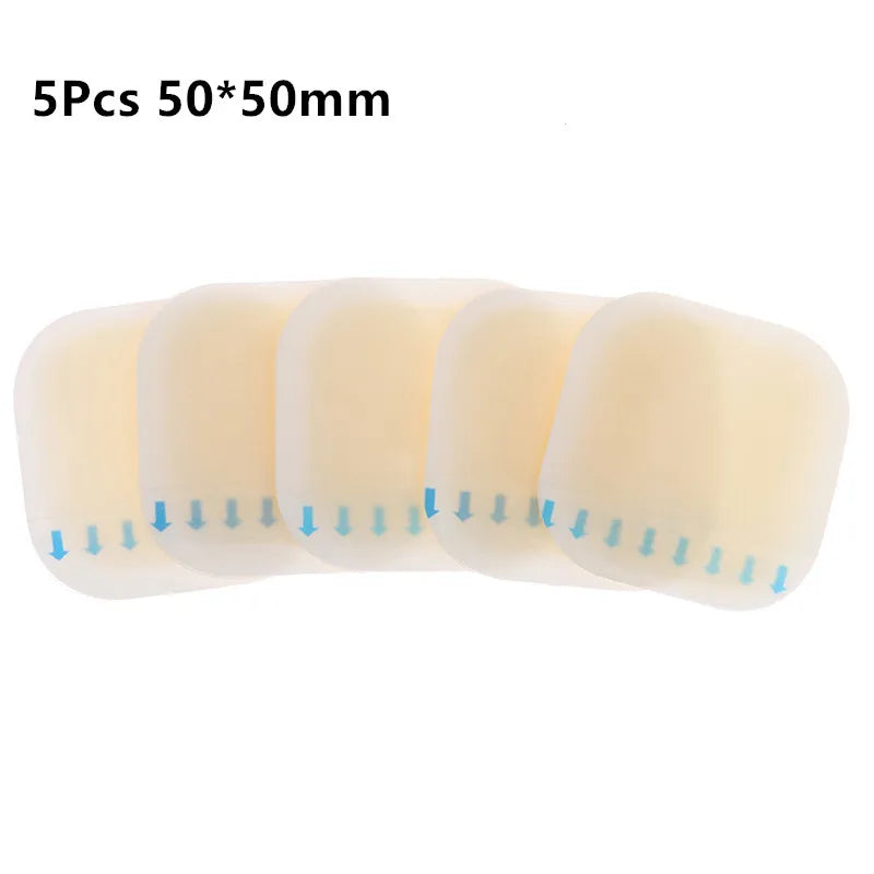 Plâtre de gel hydrocolloïdal adhésif pour ampoules, autocollant de talon anti-usure, patch de pédicure, outils de soin des pieds, 24 pièces, 5 pièces