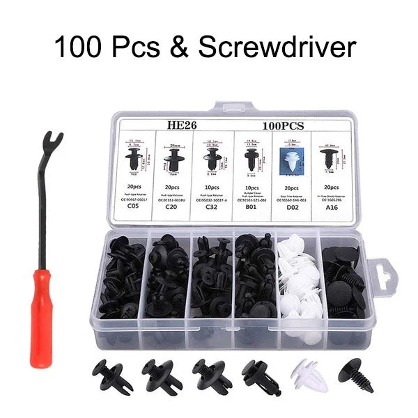 Clips de retenue en plastique pour voiture, goupille de poussée pour garde-boue Automobile, Rivet de panneau de garniture de porte, outil de fixation de taille mixte pour pare-chocs Automobile