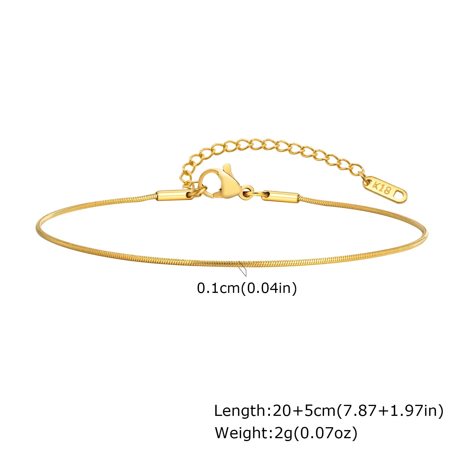 Bracelet de cheville à disque pour femmes, acier inoxydable réglable.